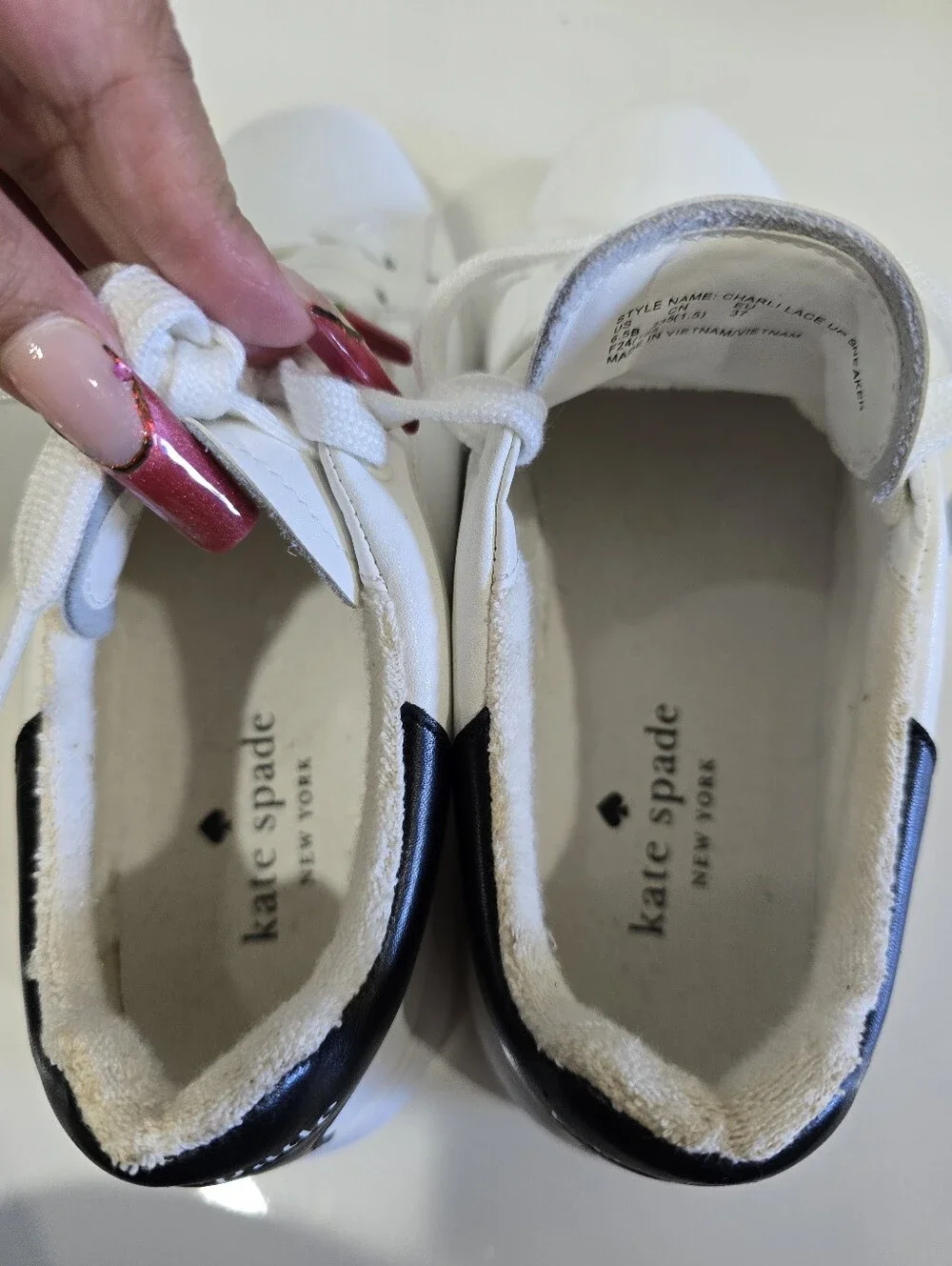 kate spade White Sneakers with Black Side Star